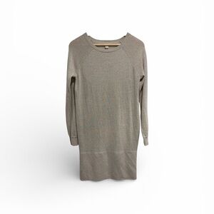 J. Crew Women's Long Sleeve Knit Wool Blend Beige Sweater Dress Lightweight